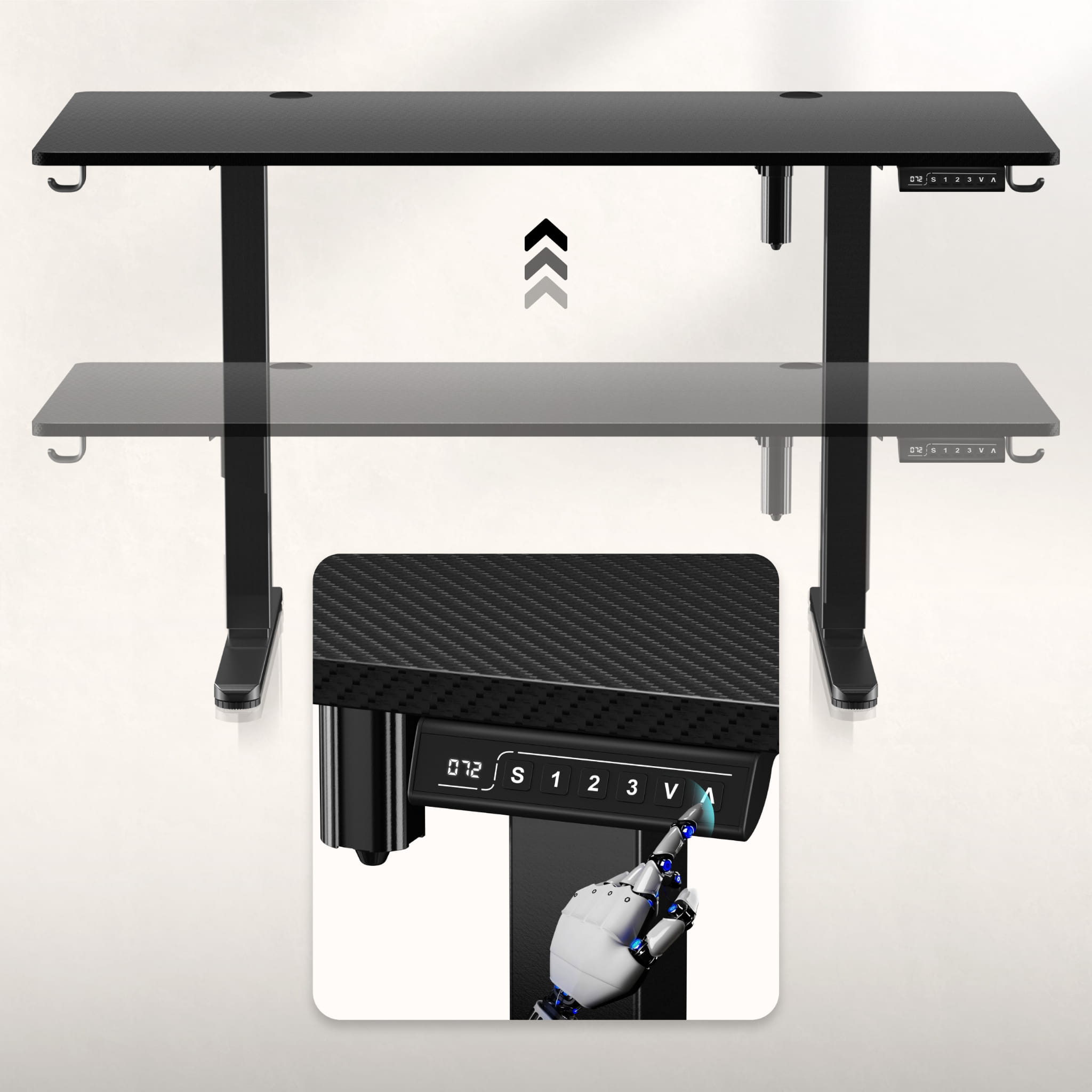 Huzaro Hero 8.2 Černý elektrický stůl 120 cm 