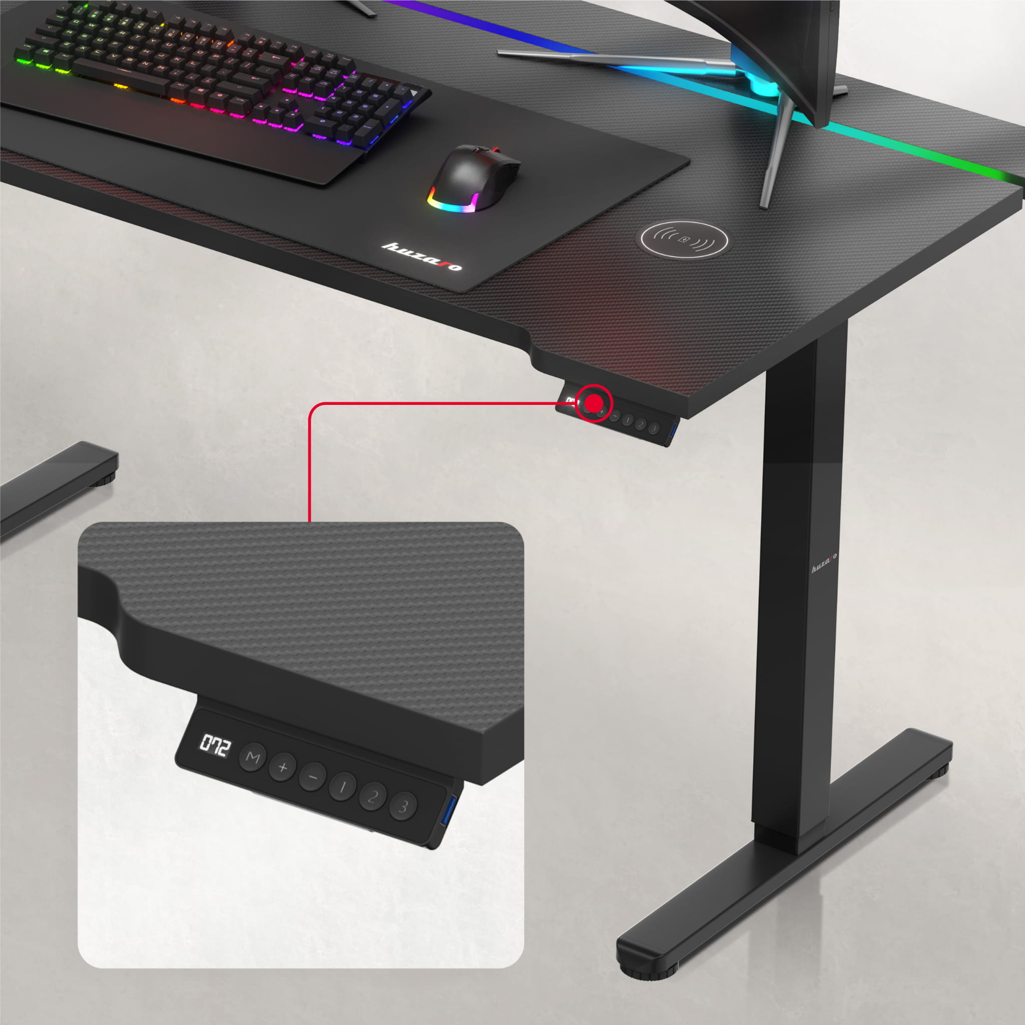 Elektrický stůl Huzaro Hero 8.7 RGB LED 140 cm 