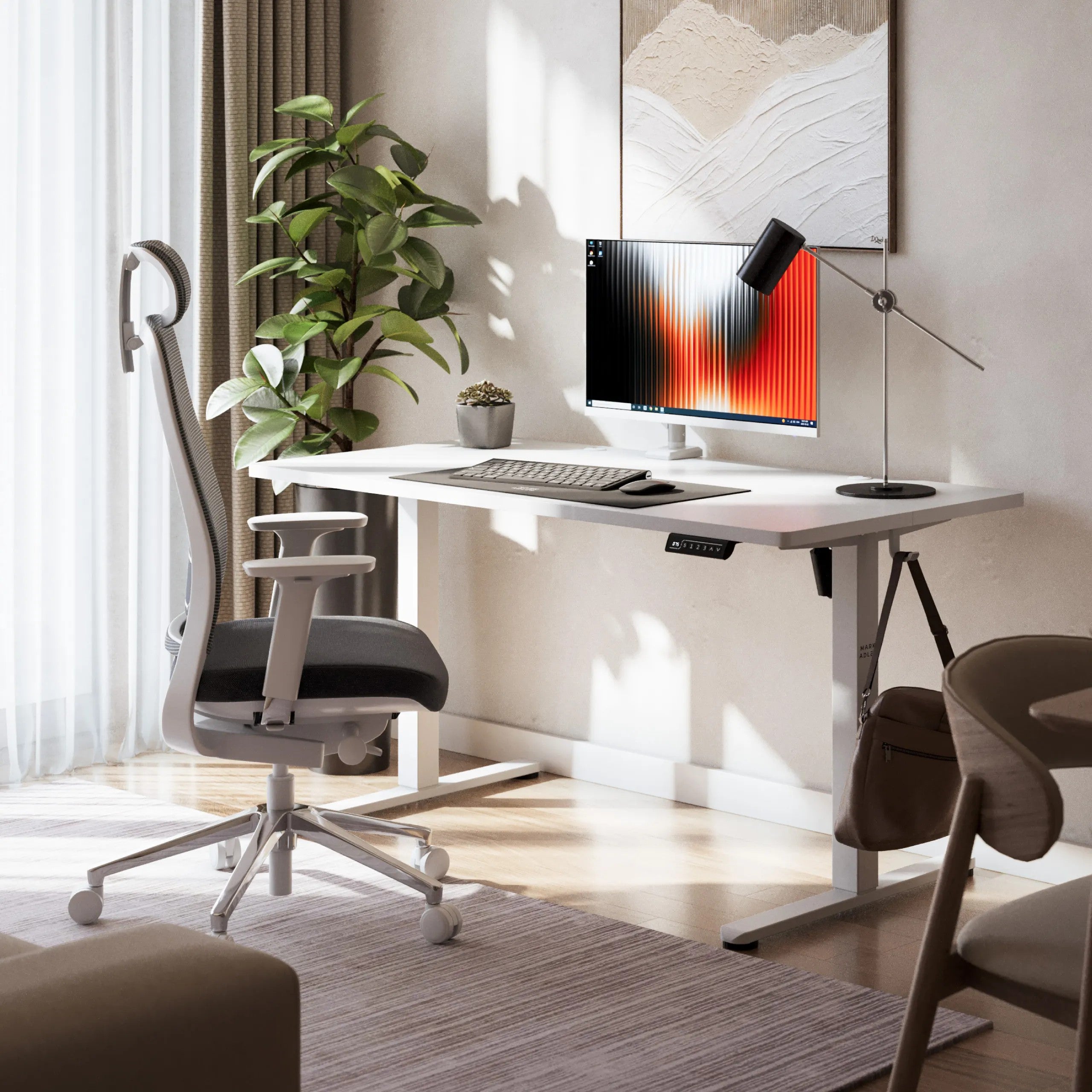 Mark Adler Leader 7.3 bílý elektrický stůl 140 cm 