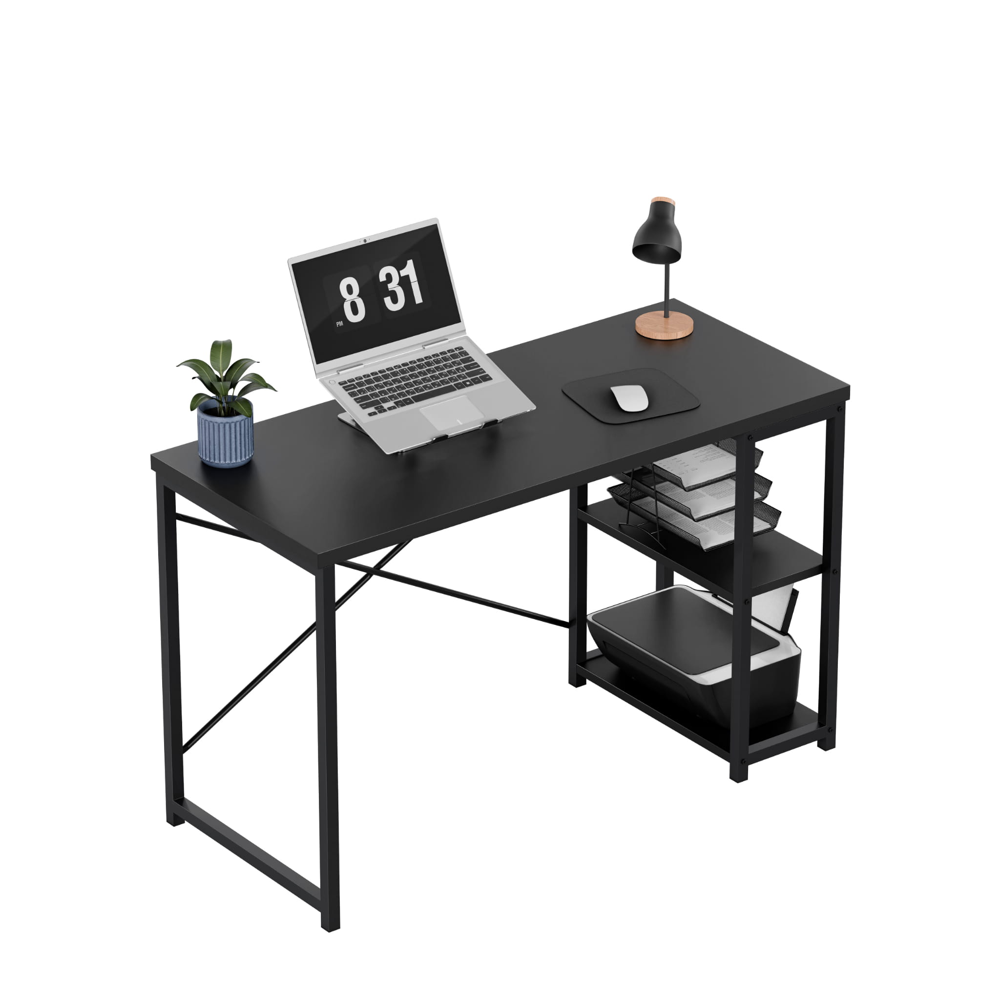 Psací stůl Mark Adler Leader 2.0 černý 120 cm s policemi 