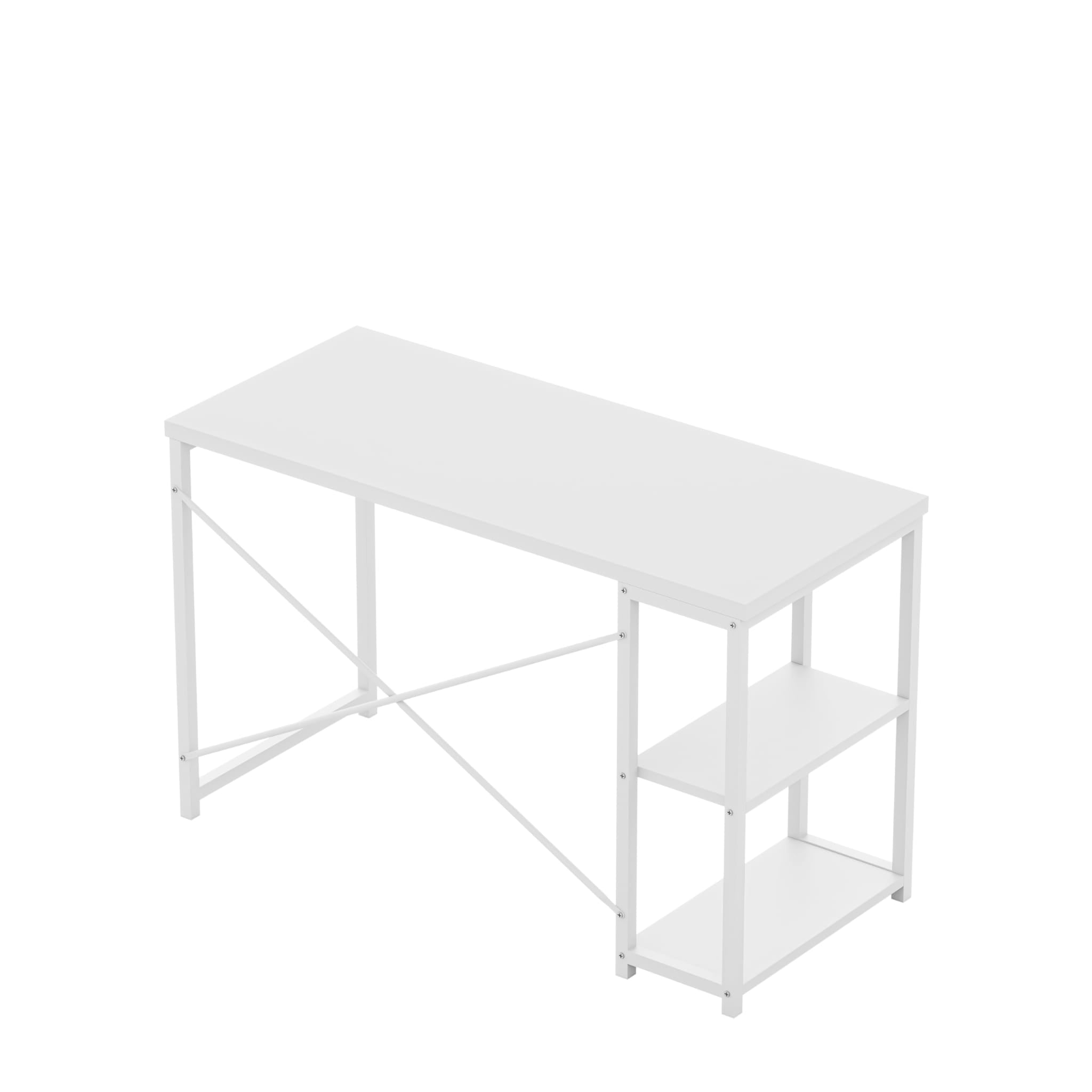 Psací stůl Mark Adler Leader 2.0 bílý 120 cm s policemi 