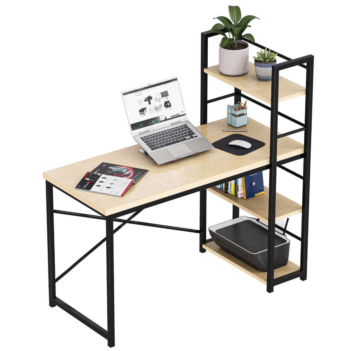 Psací stůl Mark Adler Leader 4.0 Craft 120 cm s policemi 