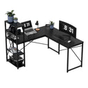 Mark Adler Leader 5.9 Černý rohový psací stůl s policemi 145 cm 
