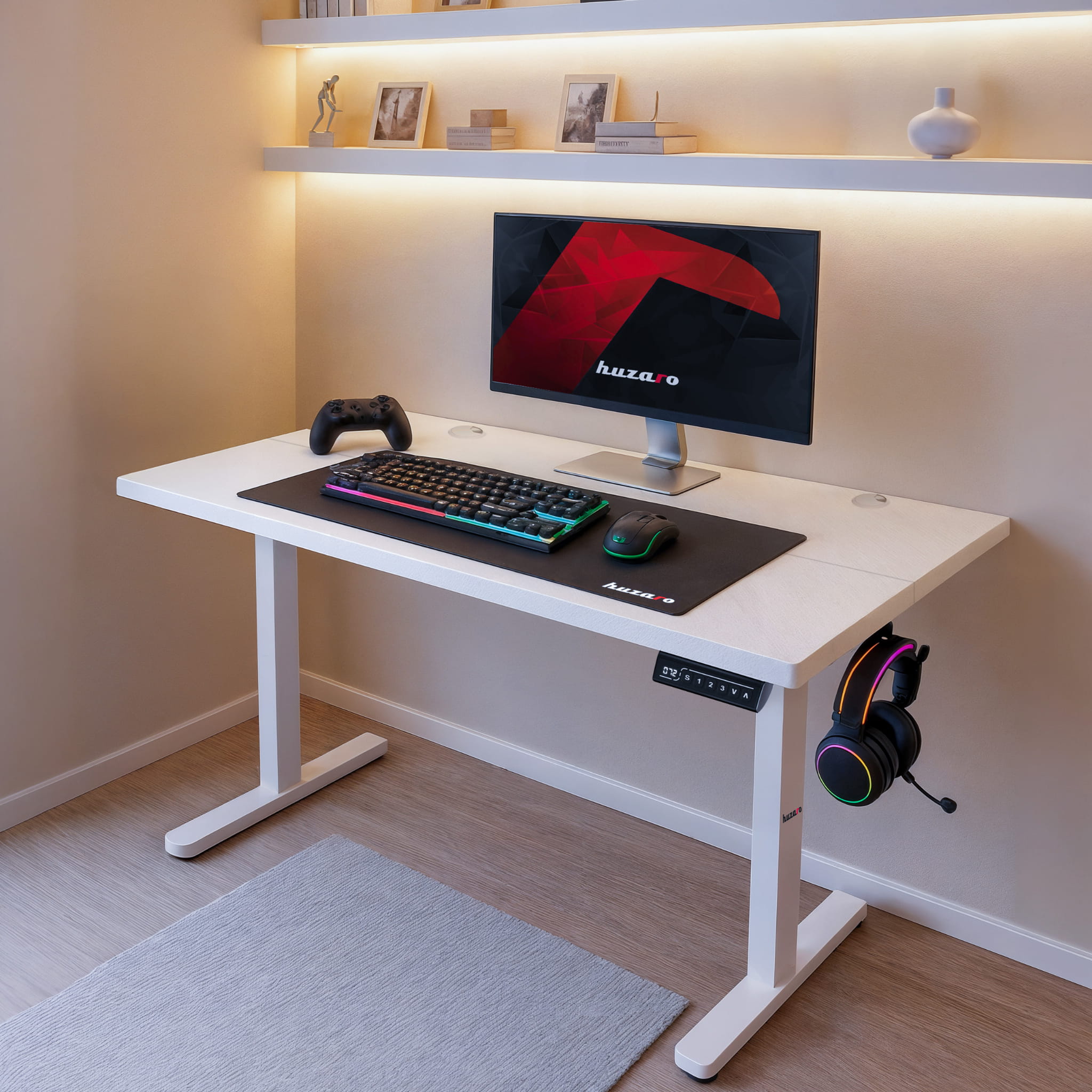 Huzaro Hero 8.2 bílý elektrický stůl 120 cm 