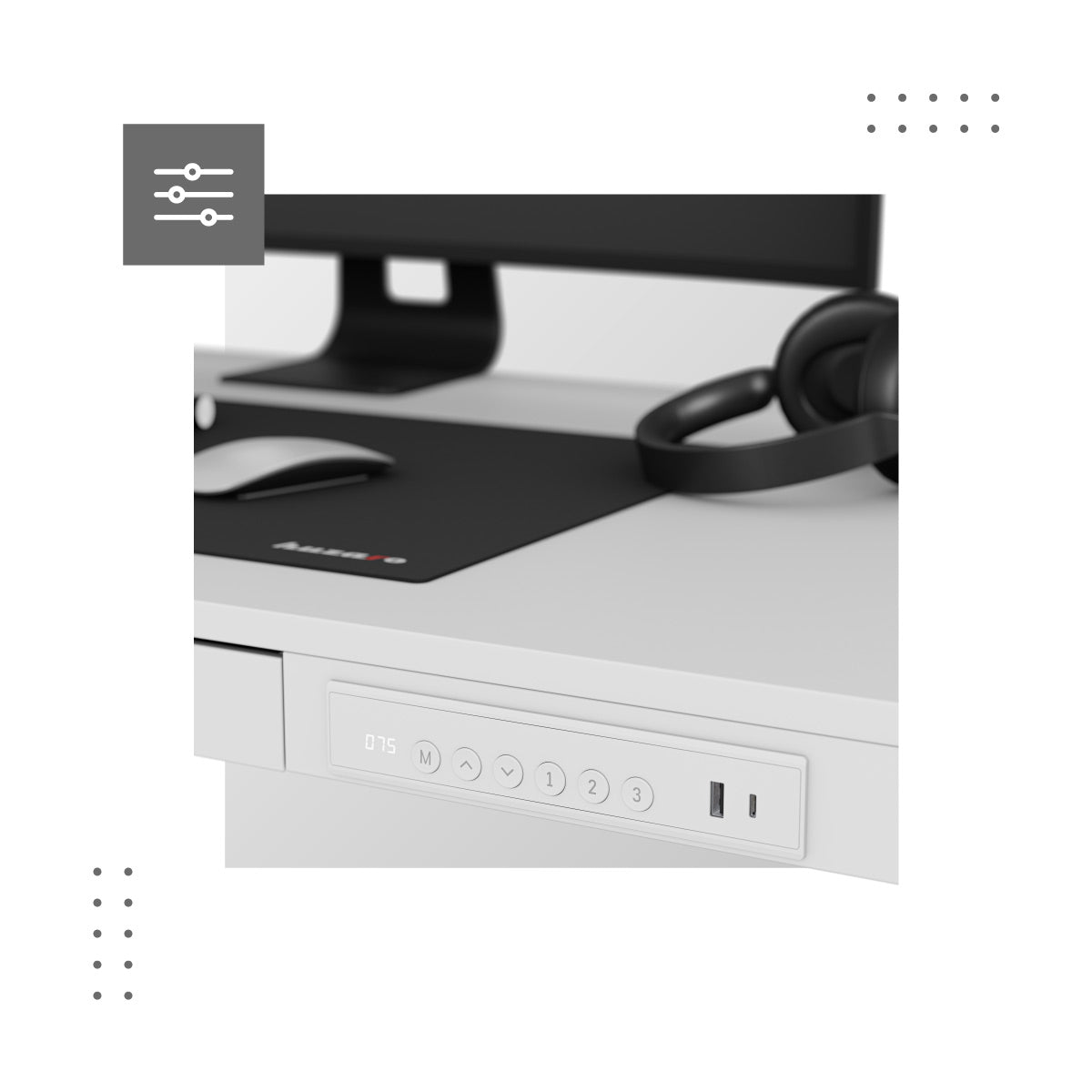 Ovládací panel se 3 paměťovými sloty