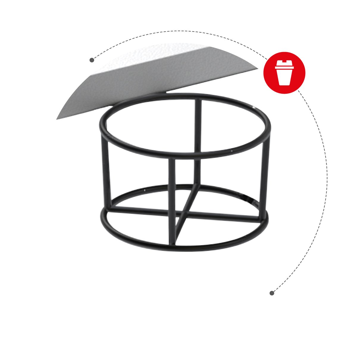 Skládací držák na pohár