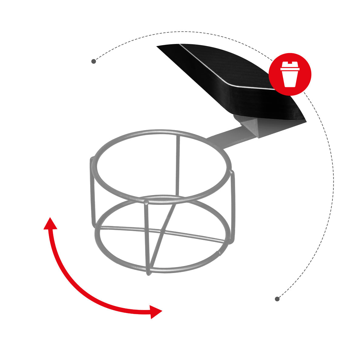 Skládací držák na pohár