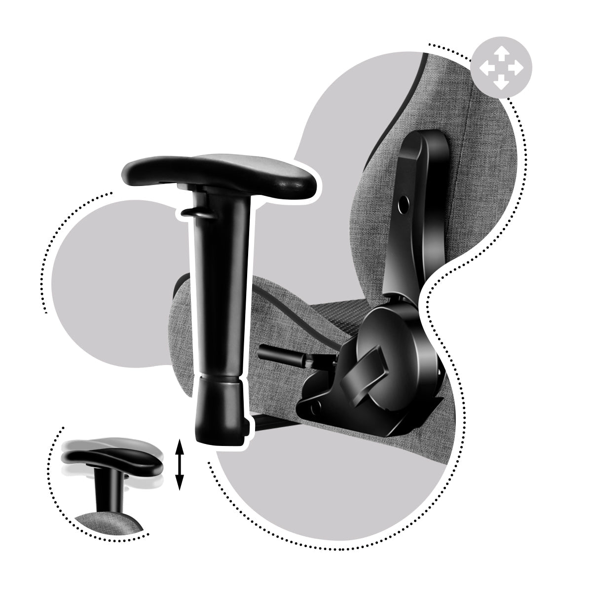 Nastavitelné, protiskluzové, měkké područky