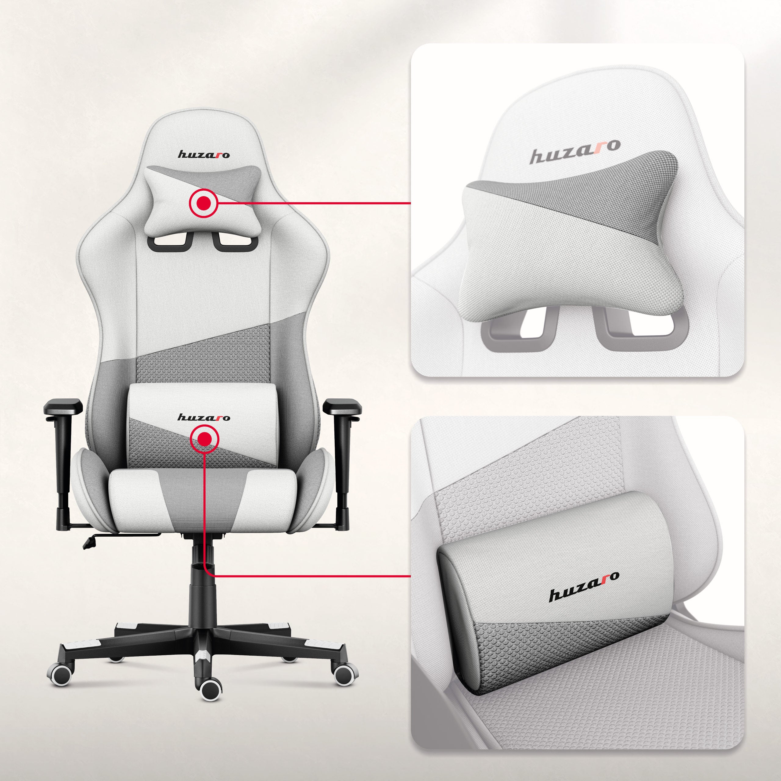 Krční svalový polštář a nastavitelný bederní polštář