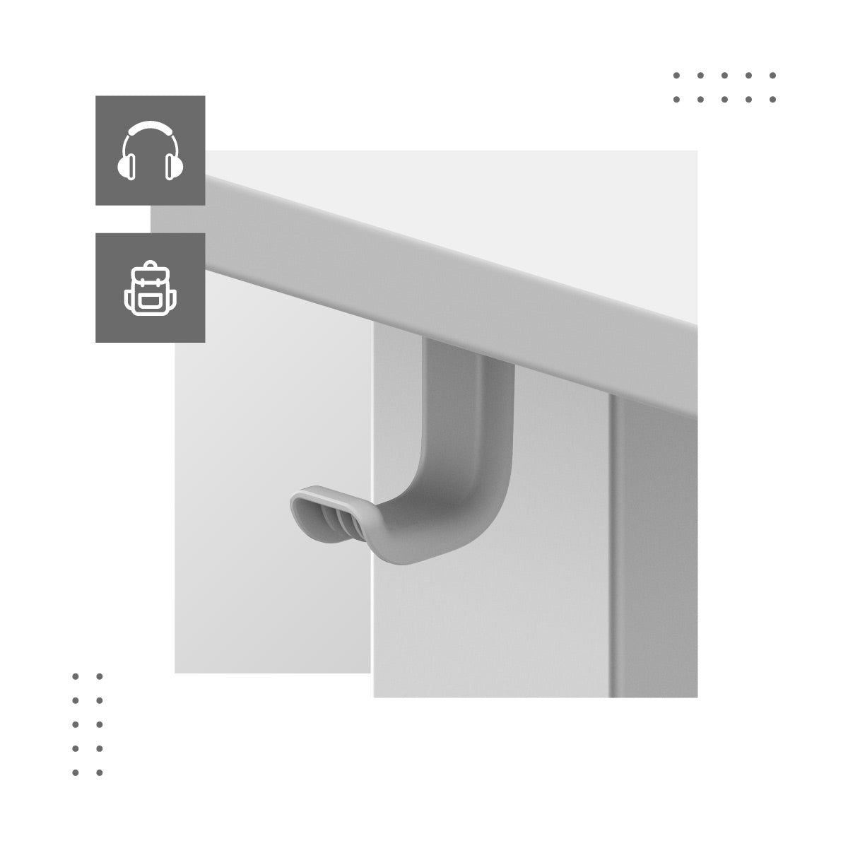 Držák na sluchátka, batoh nebo tašku