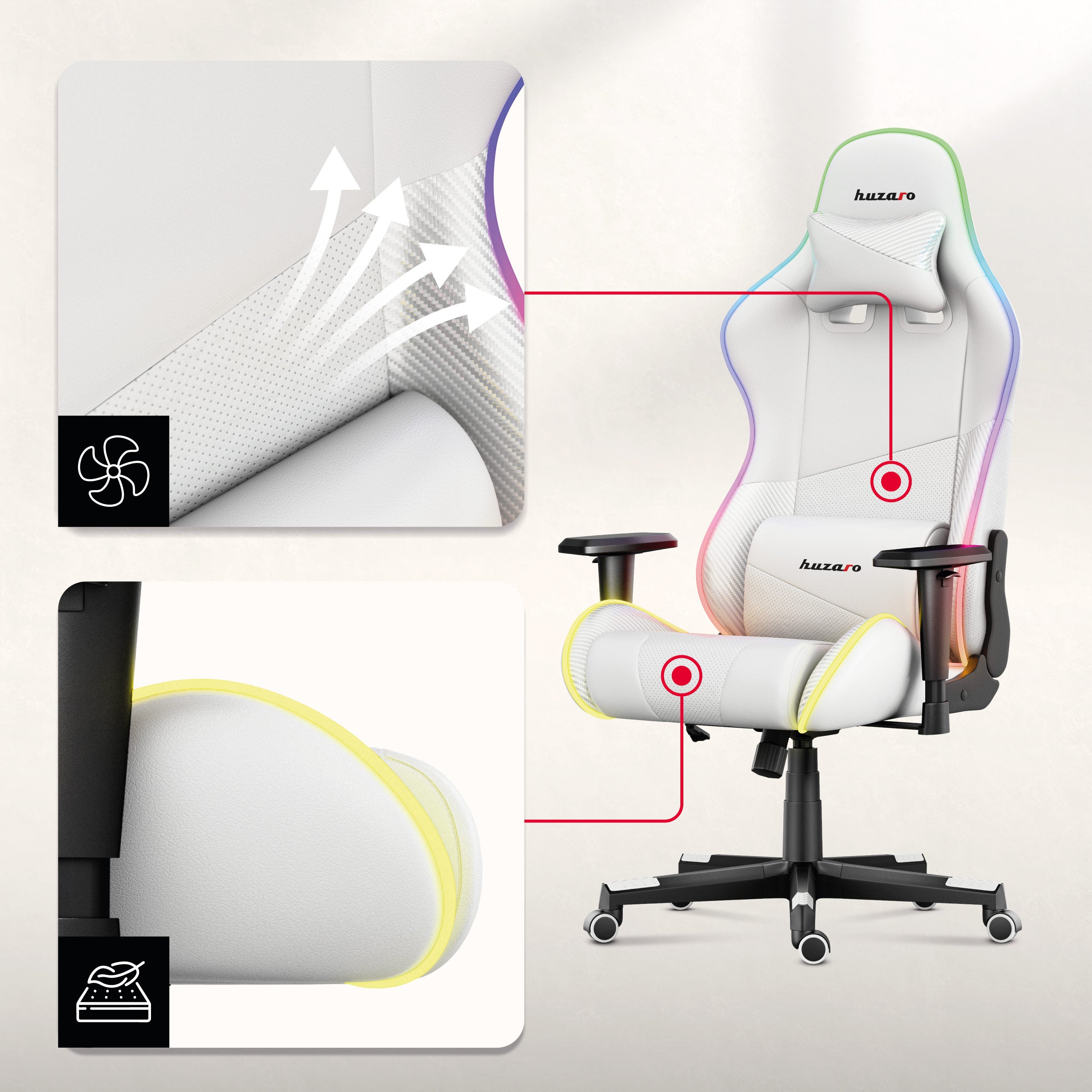 Látkové herní židle s technologií AIR