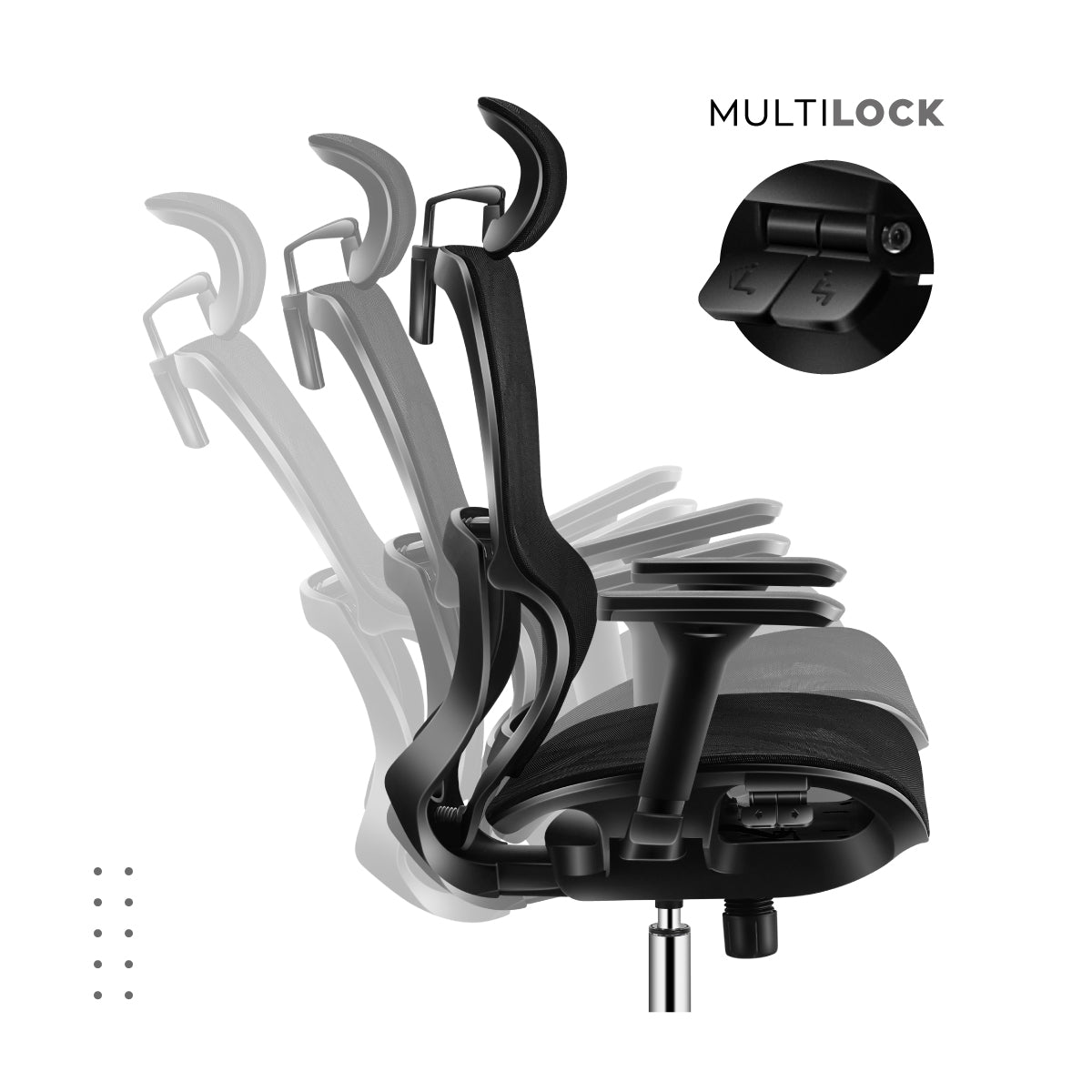 Sklopení opěradla s aretací