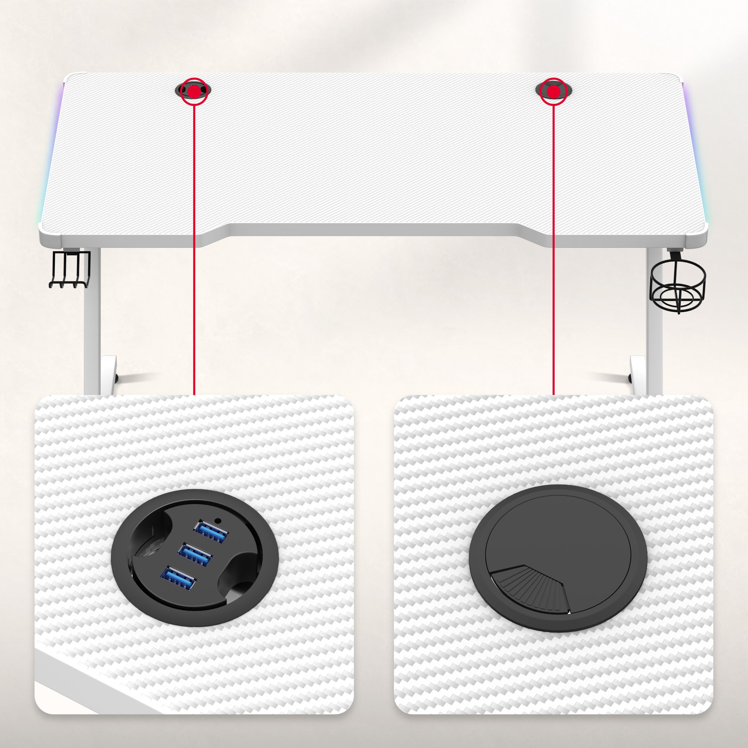 USB HUB A KABELOVÉ VSTUPY