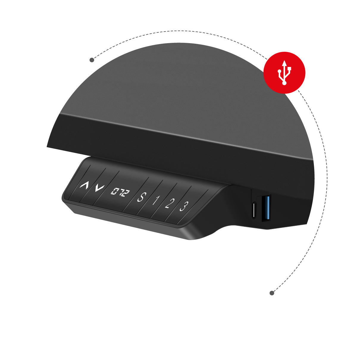 USB zásuvka a C vstup