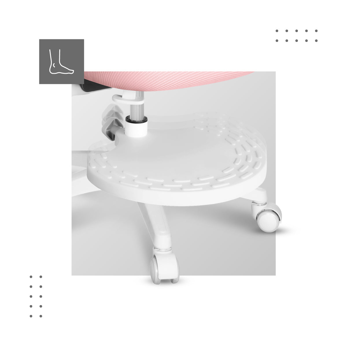 Pohodlná, nastavitelná opěrka nohou