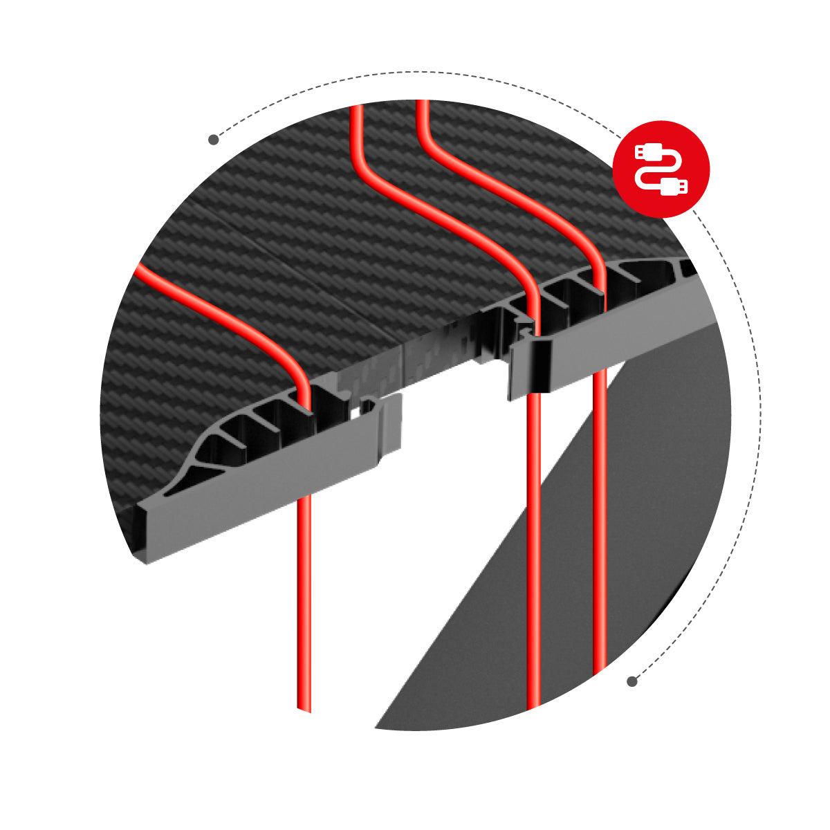 Ergonomické spony na kabely