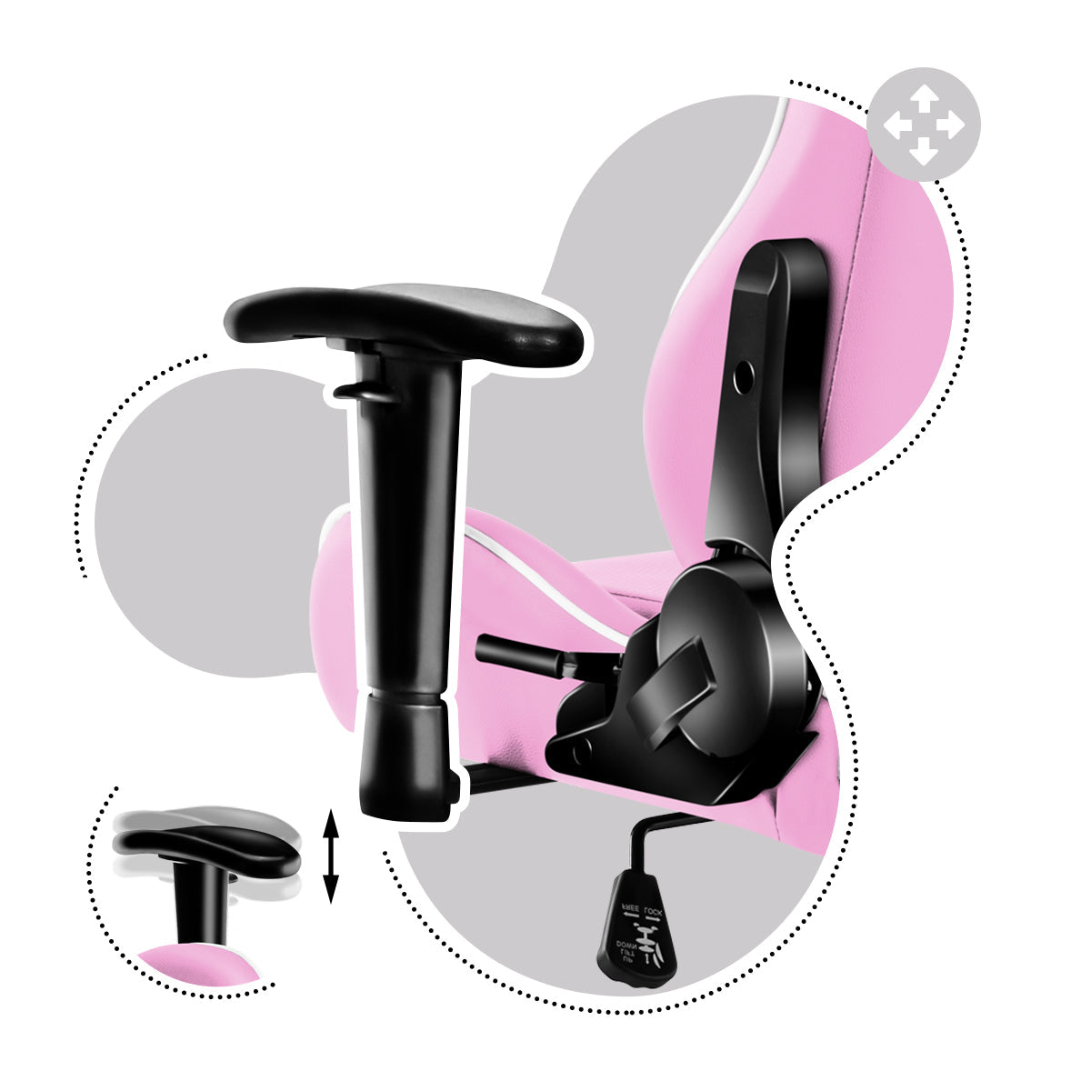 Nastavitelné, protiskluzové, měkké područky