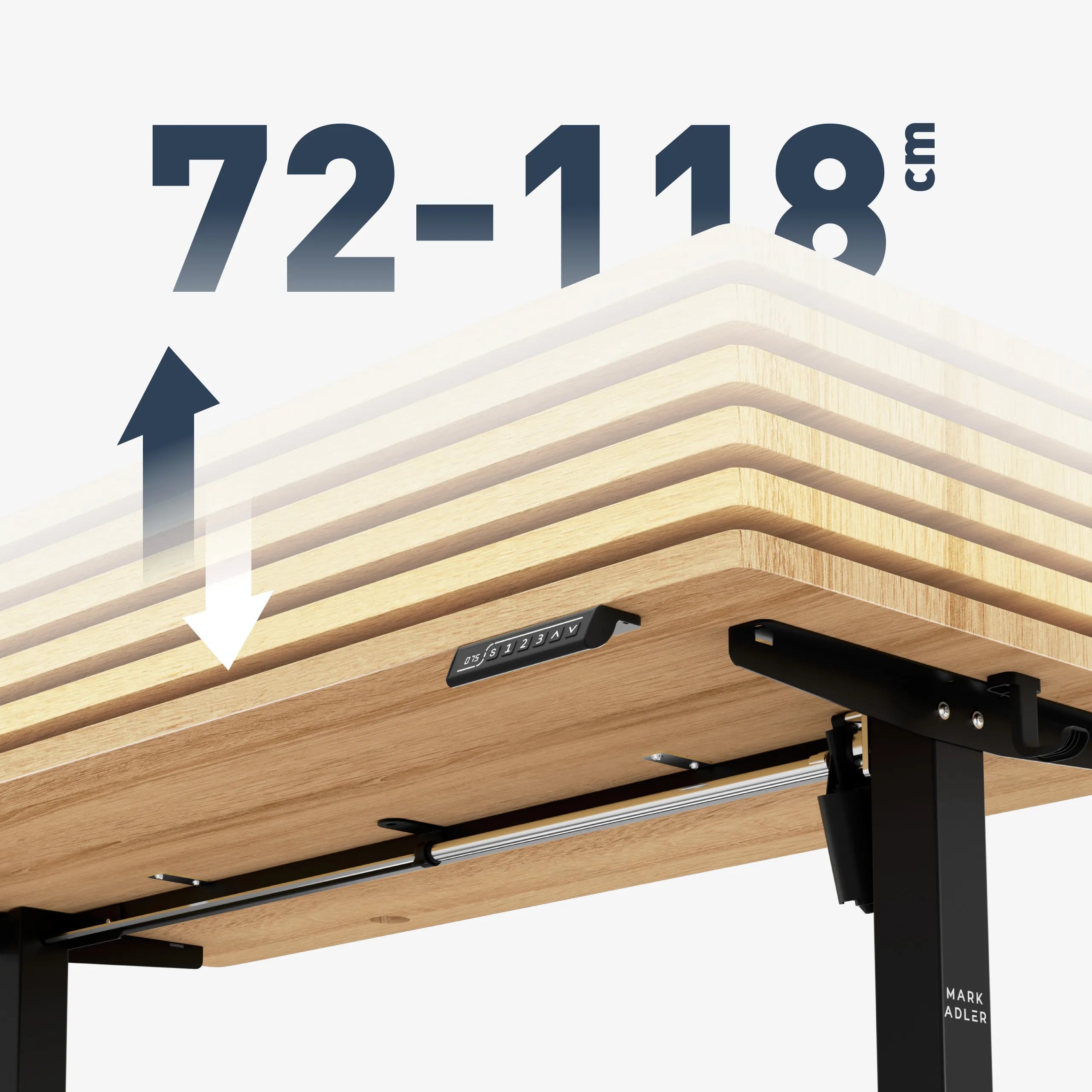 Široký rozsah nastavení výšky: 72 – 118 cm