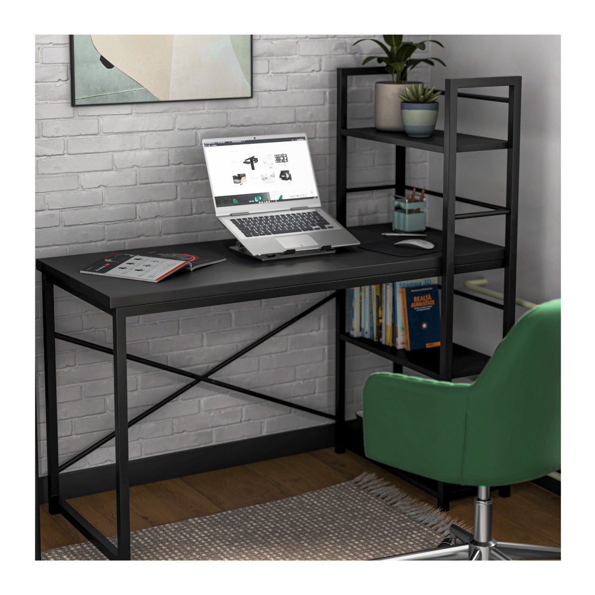 Moderní psací stůl s policemi