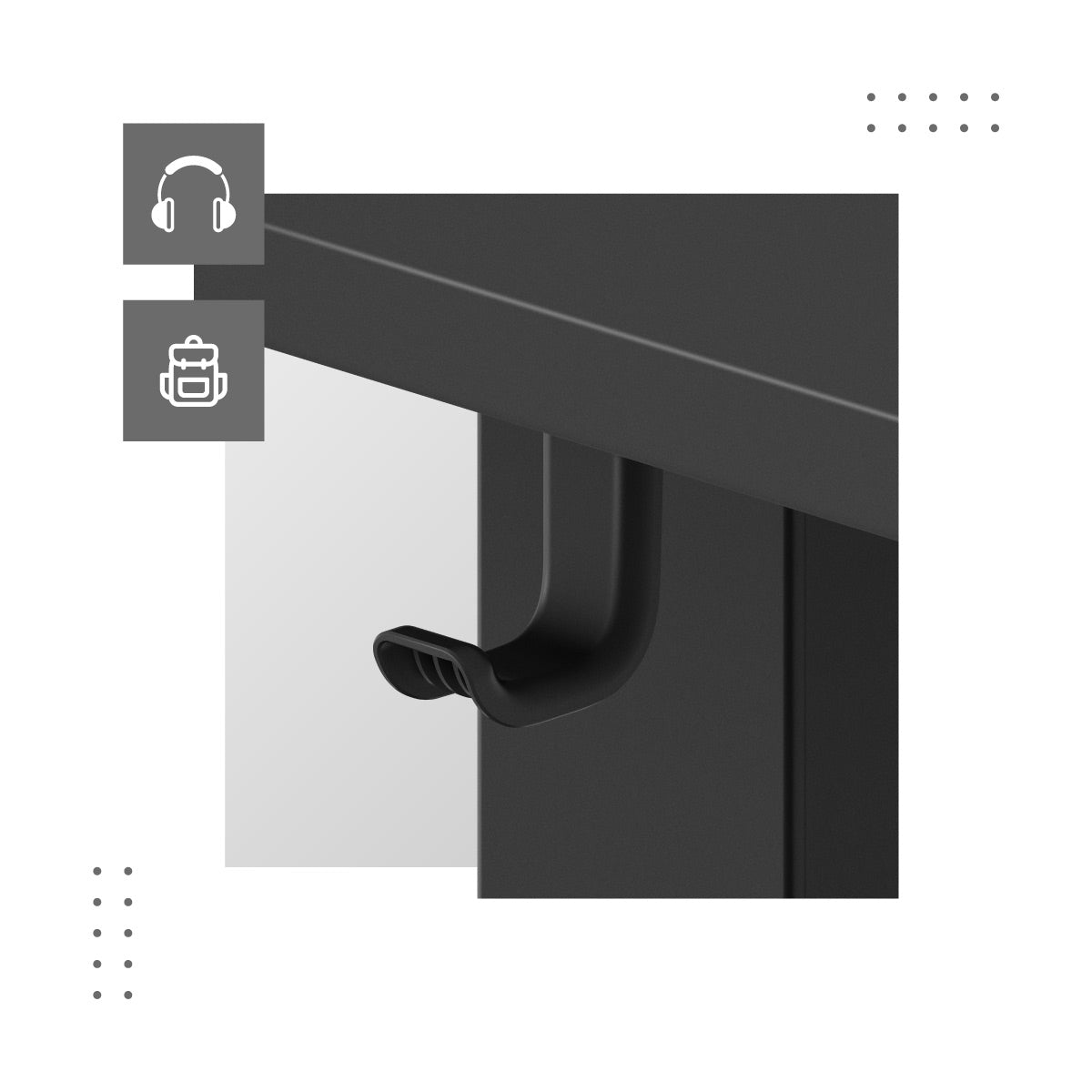 Dva držáky - na sluchátka a batoh nebo tašku