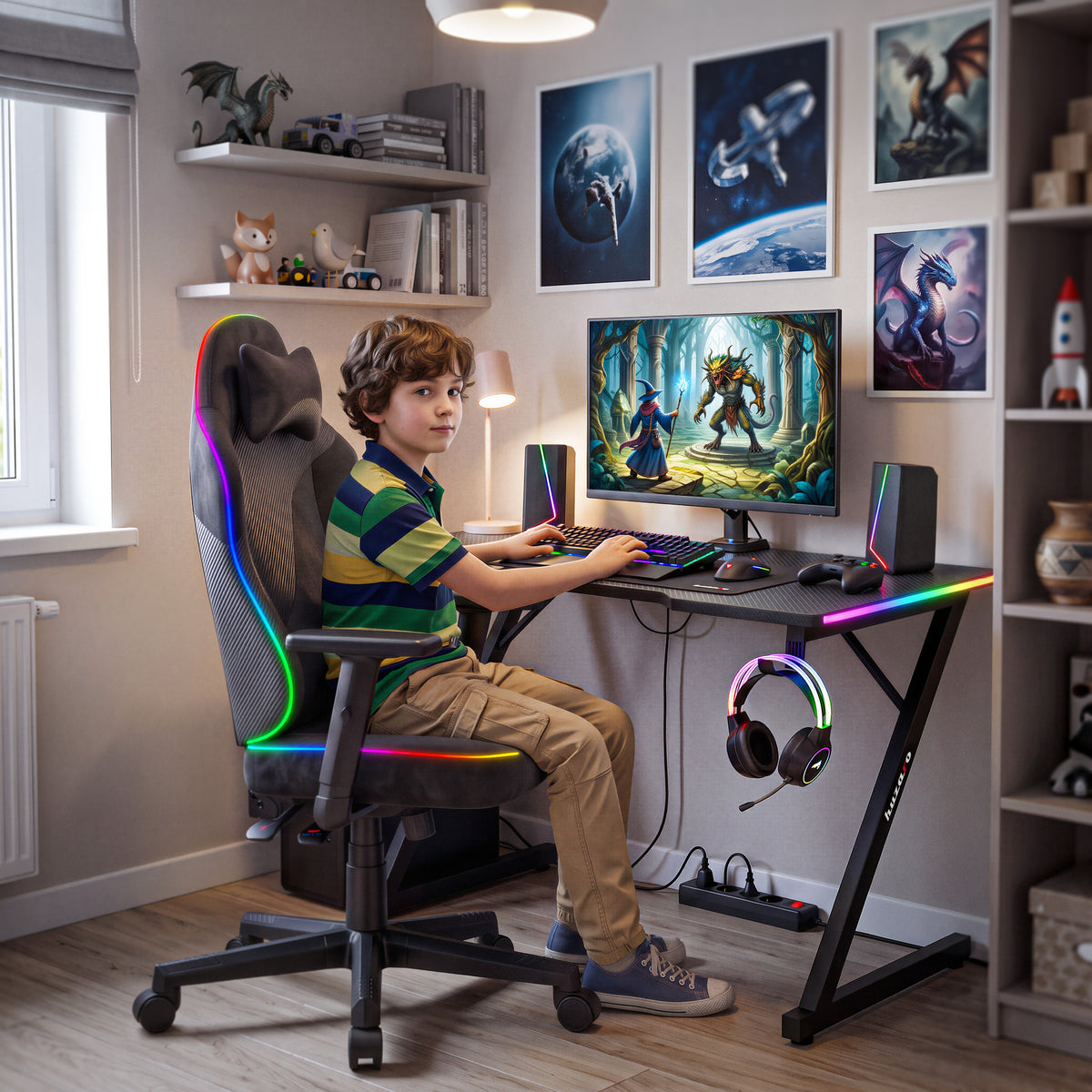 Herní židle pro teenagery Huzaro Ranger 5.7 RGB Black