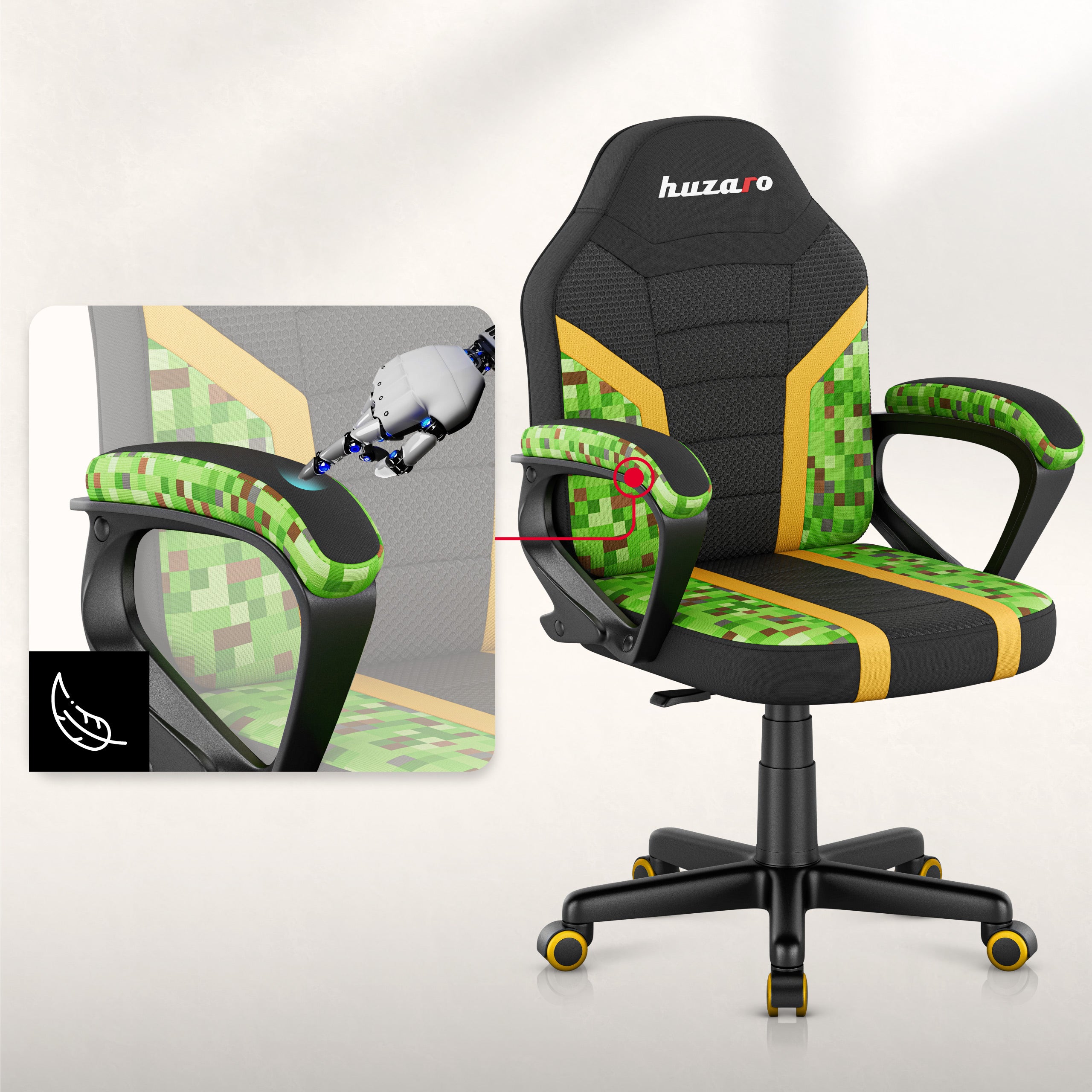 Herní židle Huzaro RANGER 1.0 Pixel Mesh pro děti 