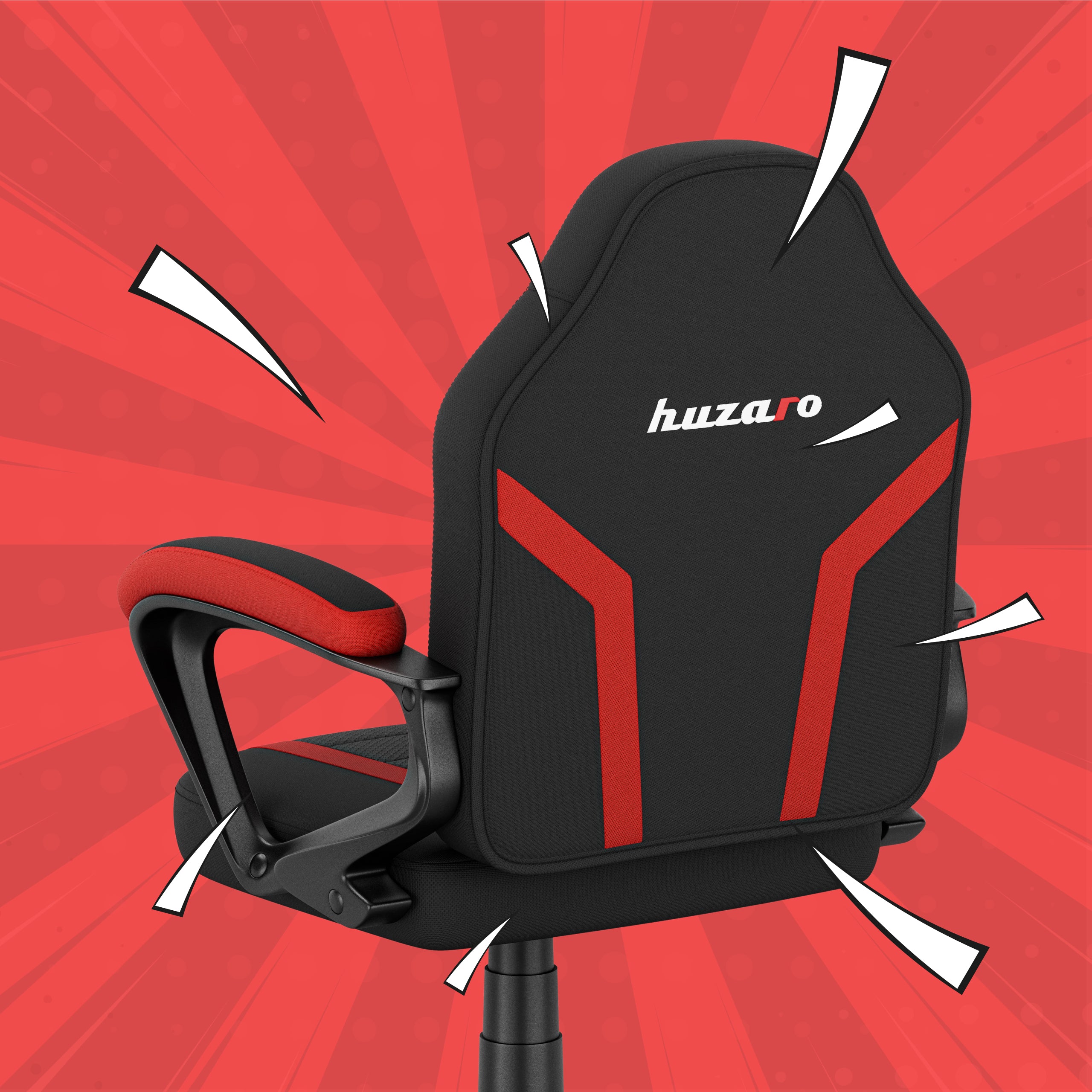 Herní židle HUZARO RANGER 1.0 Red Mesh pro děti 