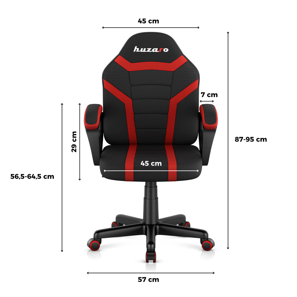 Herní židle HUZARO RANGER 1.0 Red Mesh pro děti 