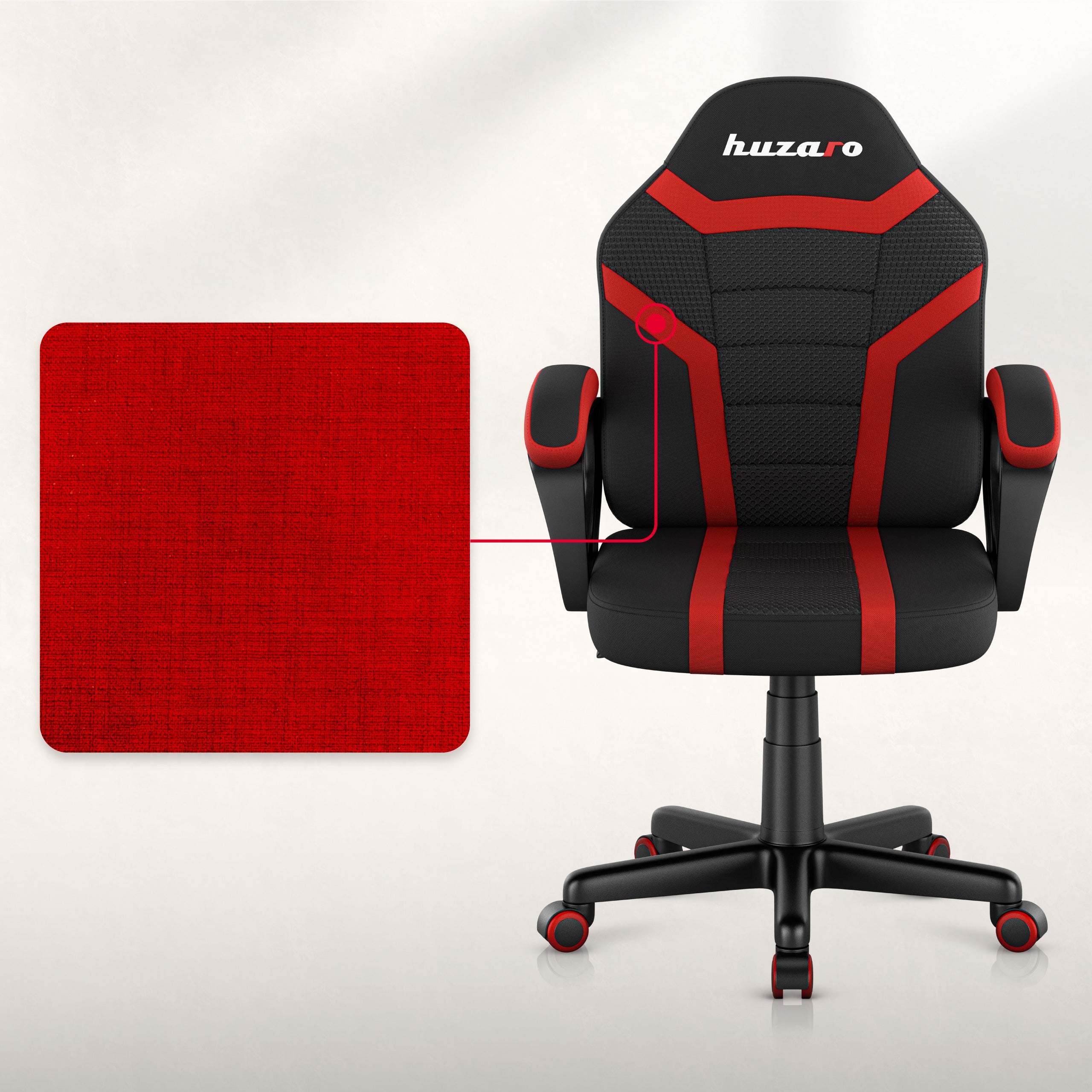 Herní židle HUZARO RANGER 1.0 Red Mesh pro děti 