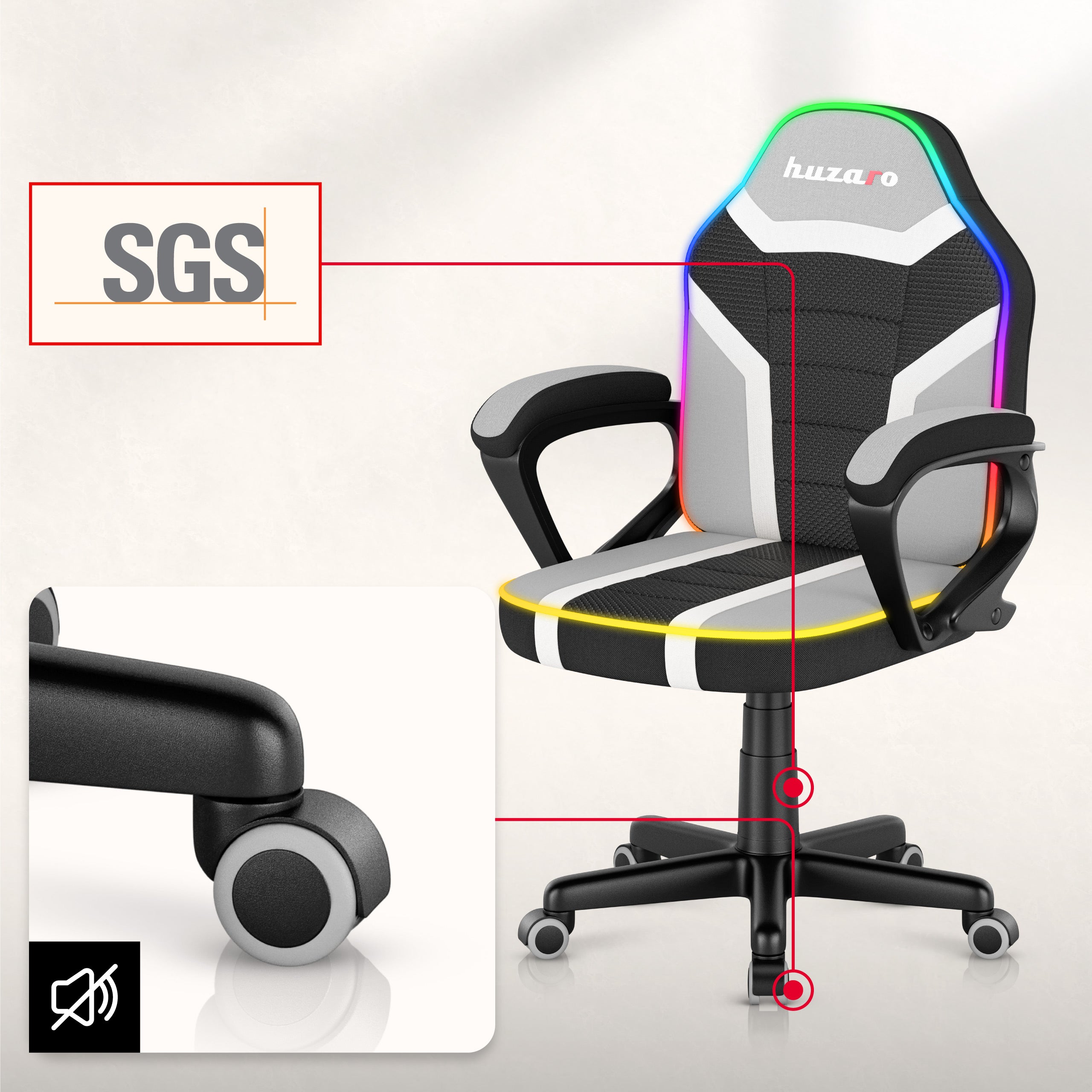 Herní židle Huzaro Ranger 1.0 RGB pro děti 