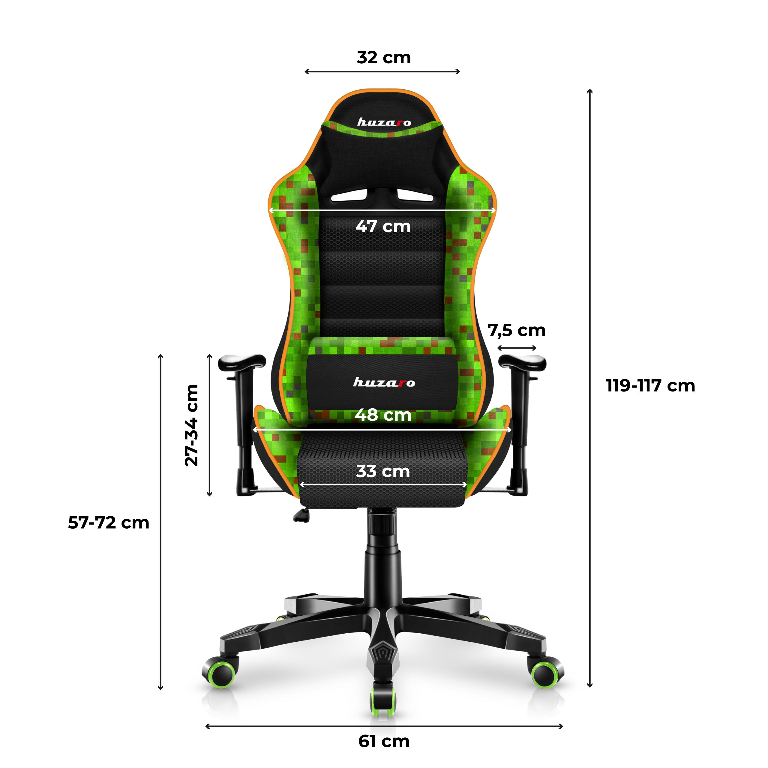 Herní židle HUZARO RANGER 6.0 Pixel Mesh pro děti 