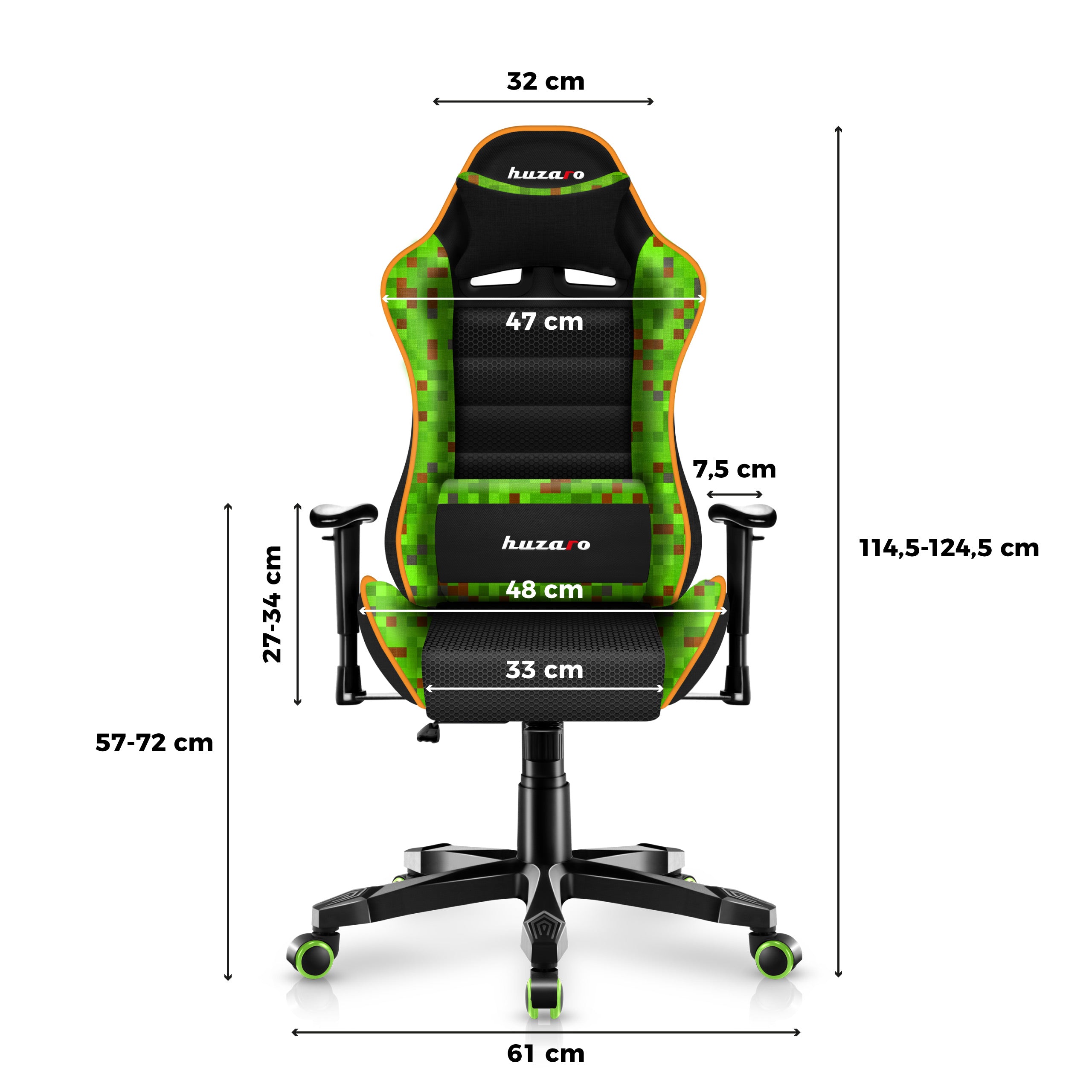 Herní židle HUZARO RANGER 6.0 Pixel Mesh pro děti 
