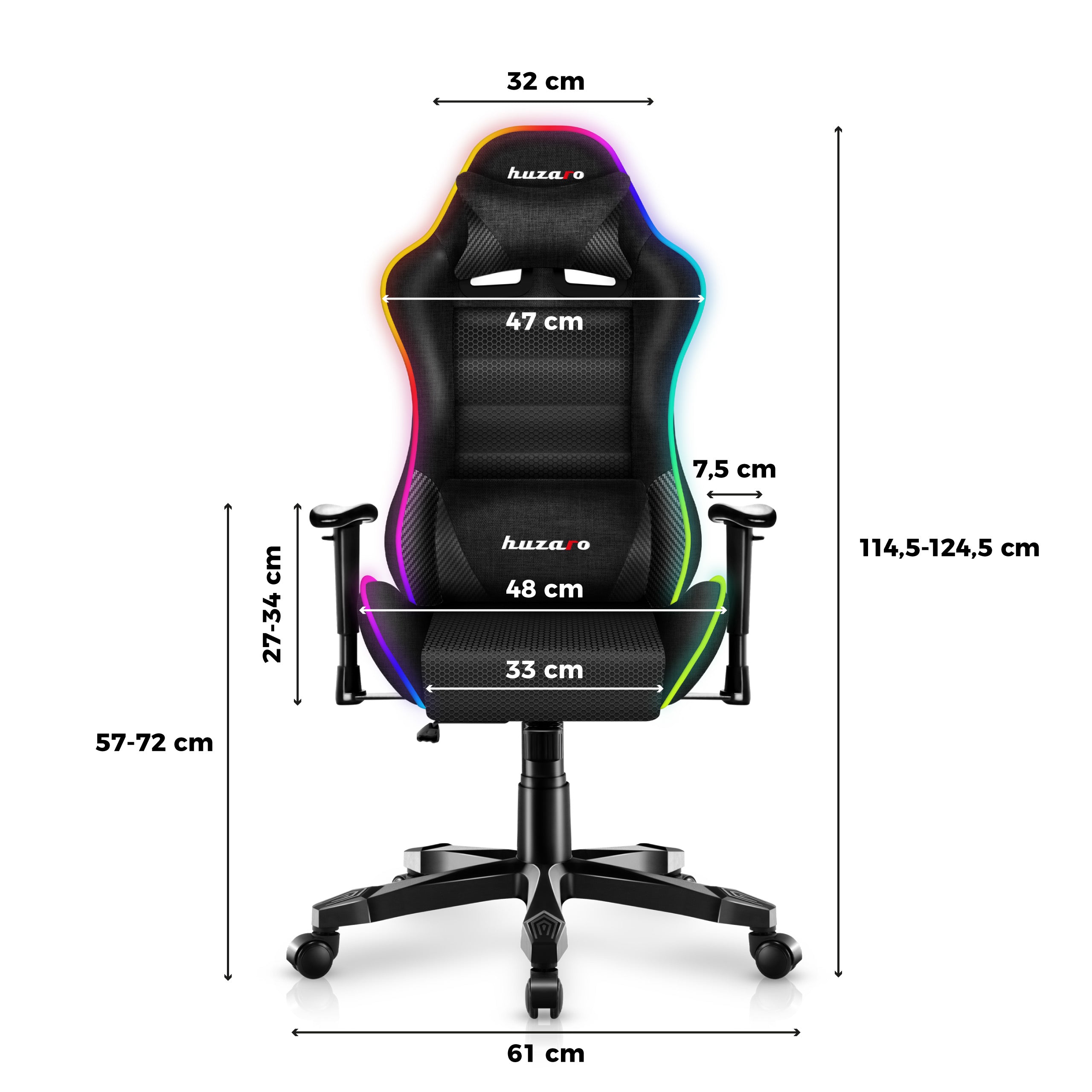 Herní židle HUZARO RANGER 6.0 RGB Mesh pro děti 