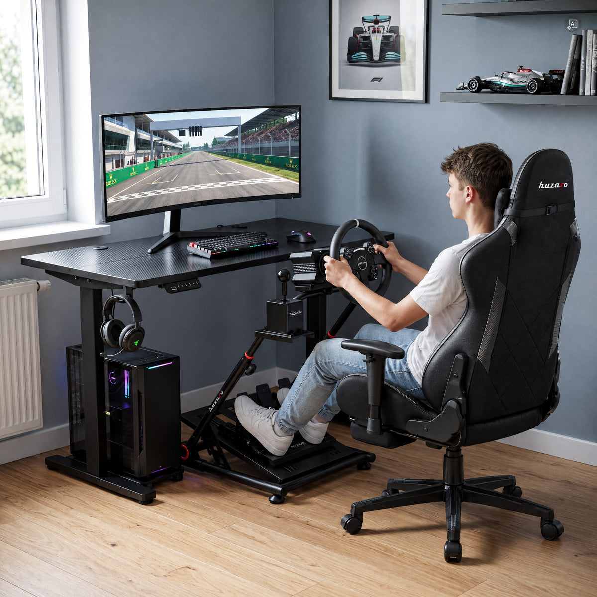 Stojan na volant HUZARO SPEED 3.0 pro simulační závodní vozy 