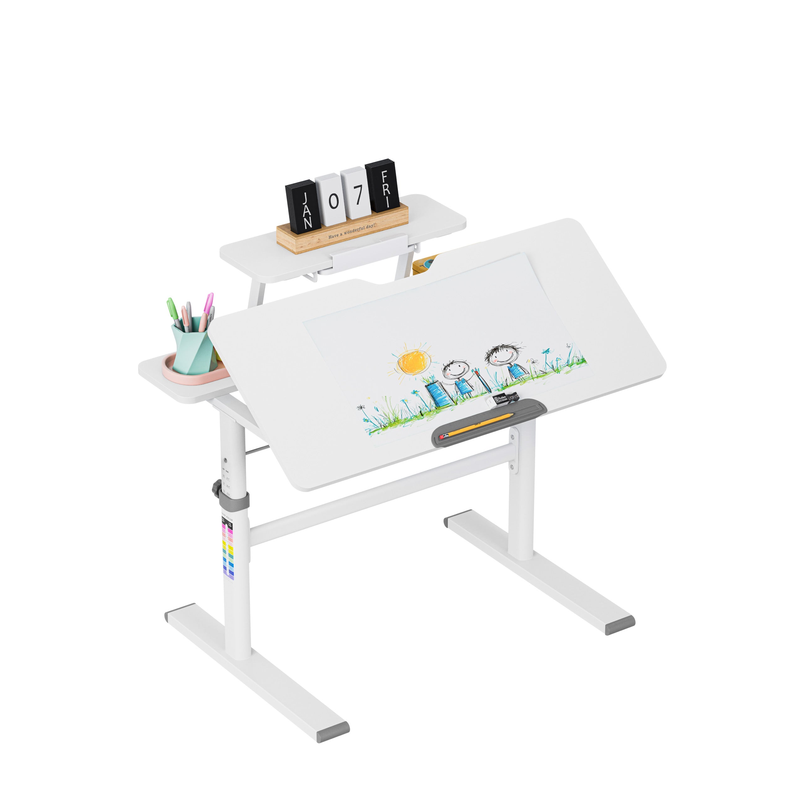 Nastavitelný dětský psací stůl Mark Adler Study 3.7 Grey 90 cm