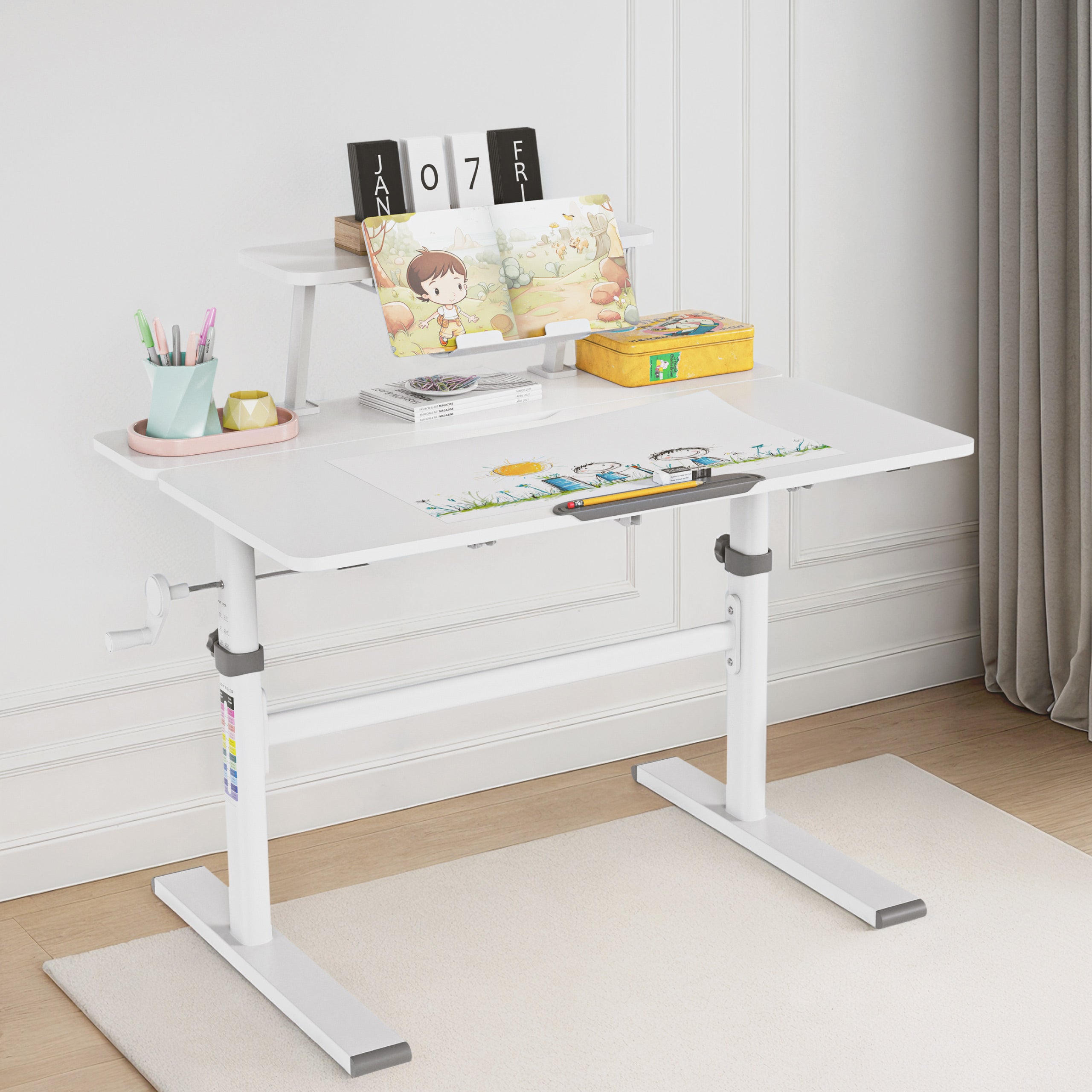 Nastavitelný dětský psací stůl Mark Adler Study 3.7 Grey 90 cm