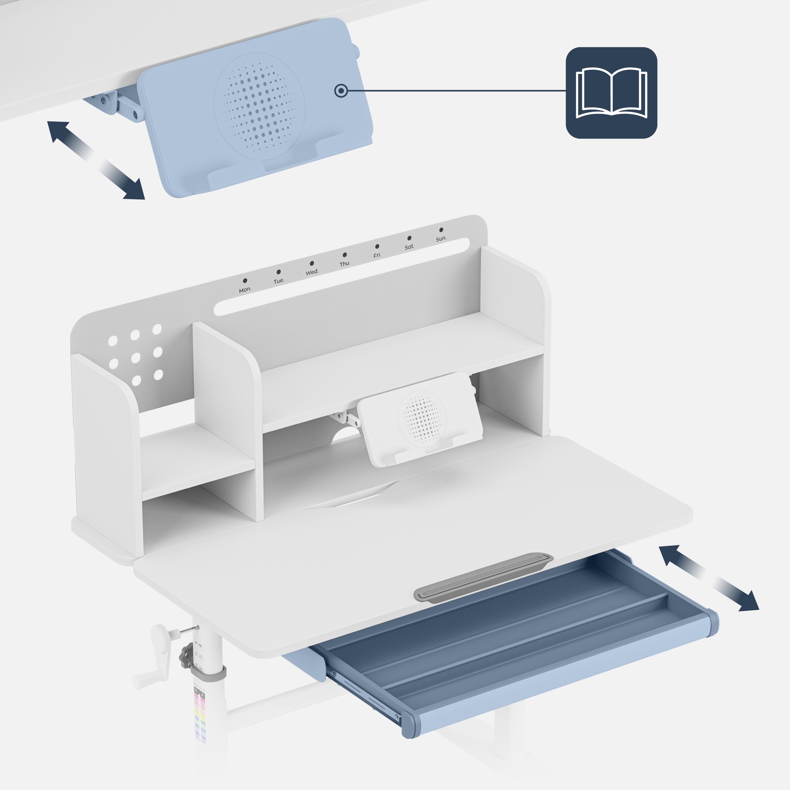 Ergonomický psací stůl pro děti Mark Adler Study 5.0 Grey 90 cm